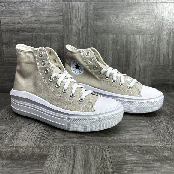 Converse Move Hi Women's size 10 Khaki Hightop Canvas Shoes - Picture 4 of 7